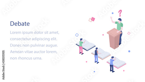 Isometric illustration of online knowledge design 