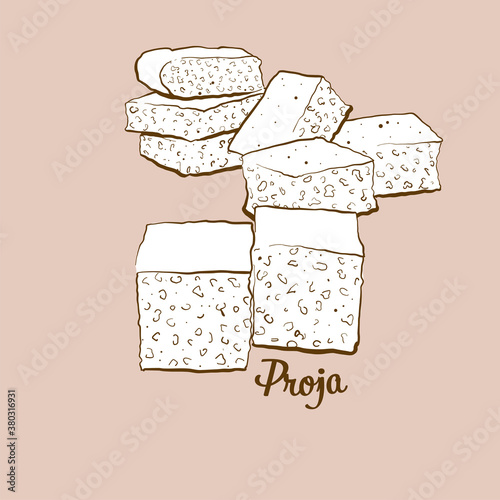 Hand-drawn Proja bread illustration