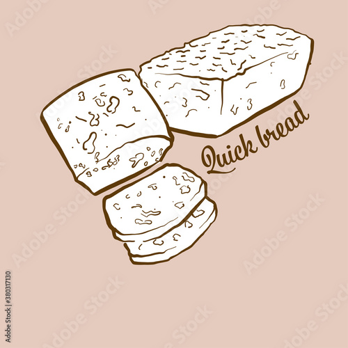 Hand-drawn Quick bread bread illustration