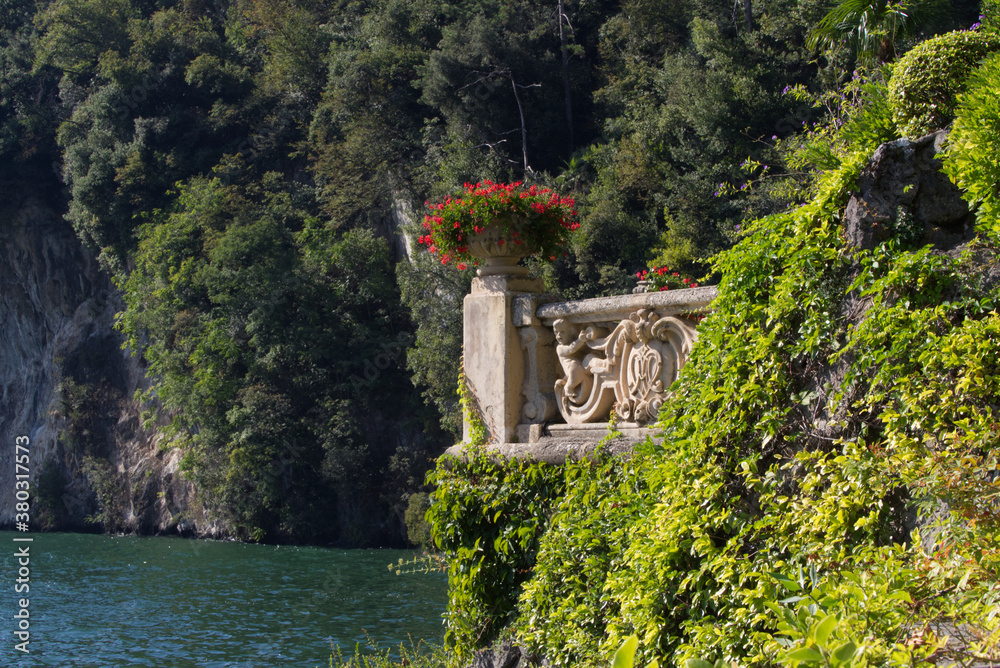 Como Lake, detail of Villa Balbaniello, Italy
