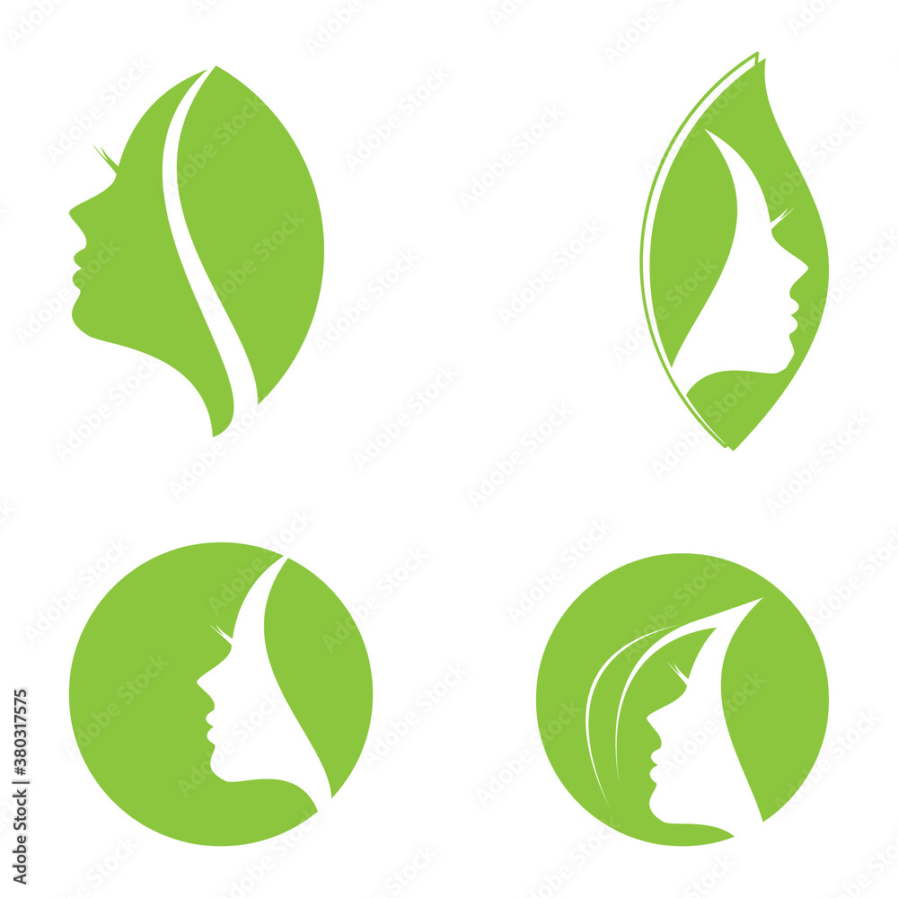 beauty women face logo icon vector template. beauty women face logo icon vector template.
