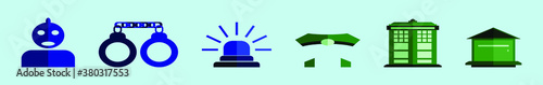 Fotografie set of British police box or public call cartoon icon design template with various models