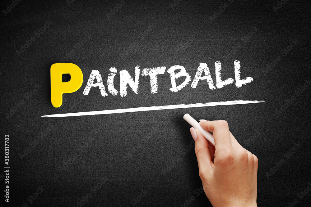 Paintball text on blackboard, concept background Paintball text on blackboard, concept background