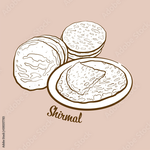 Hand-drawn Shirmal bread illustration