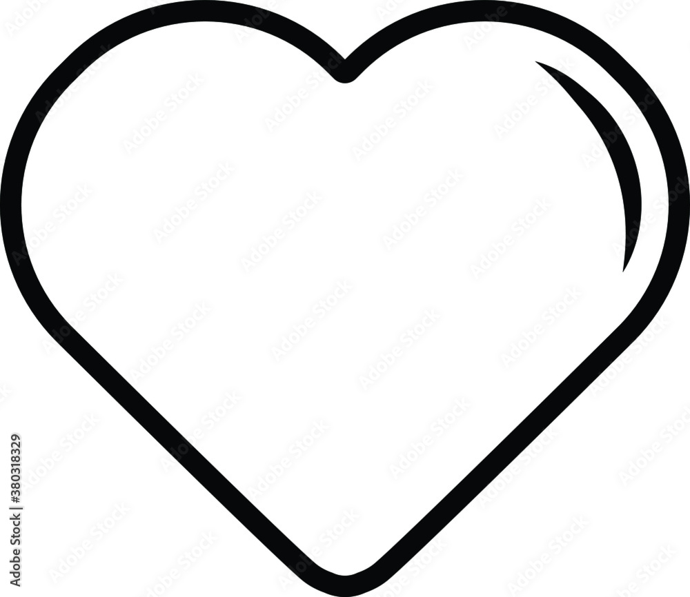 White heart with black outline White heart with black outline