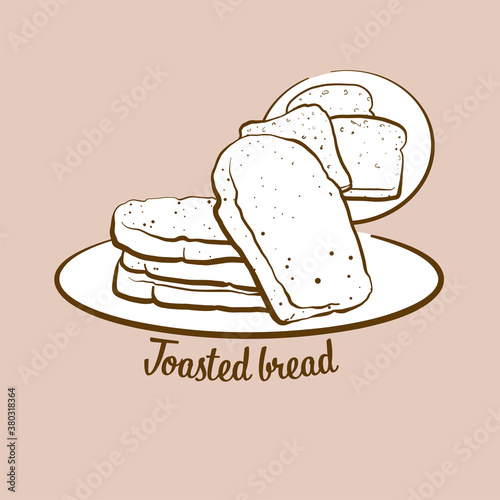 Hand-drawn Toasted bread bread illustration