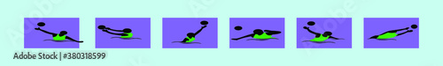 set of water polo sports cartoon icon design template with various models. vector illustration isolated on blue background