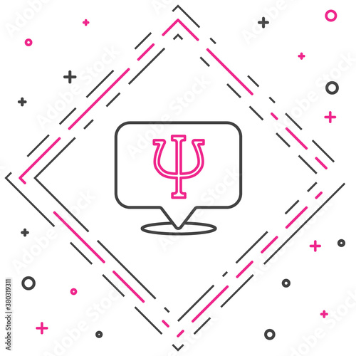 Line Psychology icon isolated on white background. Psi symbol. Mental health concept, psychoanalysis analysis and psychotherapy. Colorful outline concept. Vector.