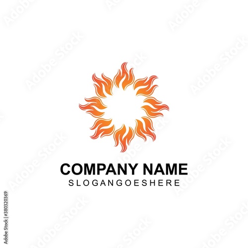 Fire flame logo Template vector, for logo Oil, gas and energy