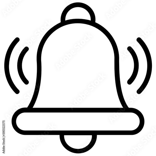 
School bell icon in modern flat style 
