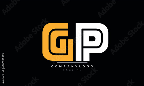 Alphabet letters Initials Monogram logo GP,PG,G and P.