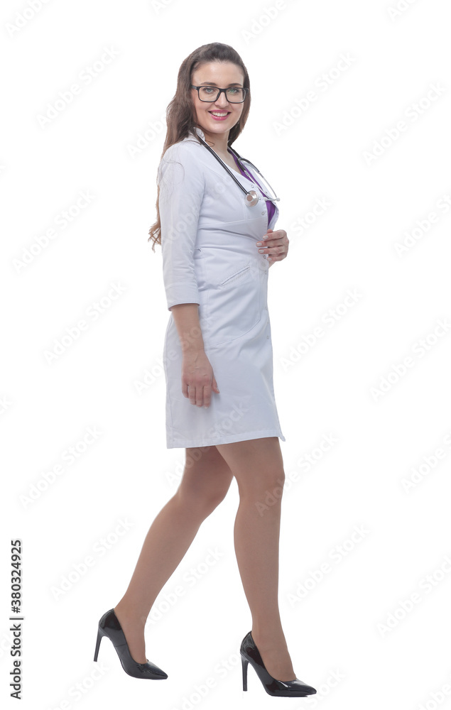 full length . ambitious young doctor stepping forward full length . ambitious young doctor stepping forward