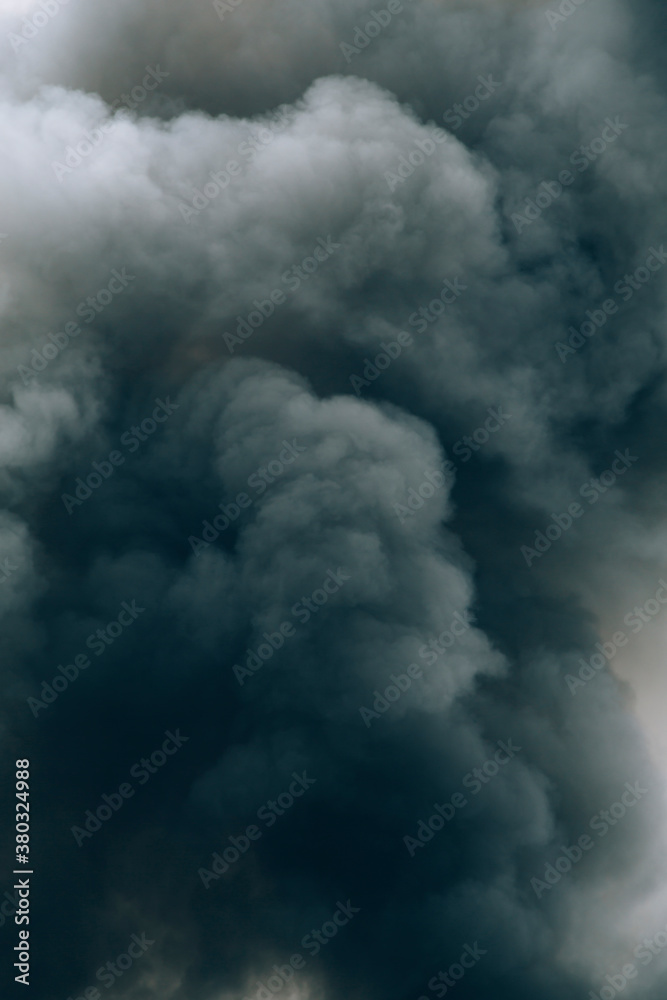 Smoke rising into sky from 5-alarm fire Smoke rising into sky from 5-alarm fire