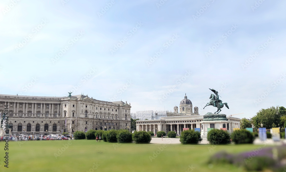  Hofburg palace and statue of Kaiser Franz Josef in Vienna, Austria