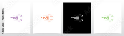 U Turn Lines Formed Letter Logo Design C
