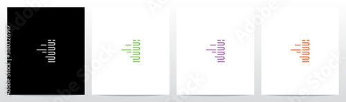U Turn Lines Formed Letter Logo Design I