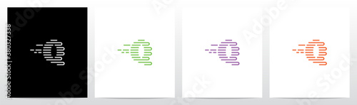 U Turn Lines Formed Letter Logo Design Q