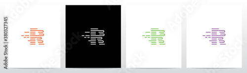 U Turn Lines Formed Letter Logo Design R