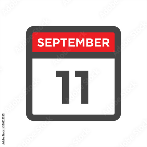 September 11 calendar icon with day and month