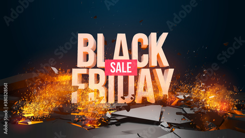 Black Friday sale, discount. Vector illustration. In my portfolio you can find an excellent 3D animation of this banner resolution 1920x1080. If you have any questions do not hesitate to write me