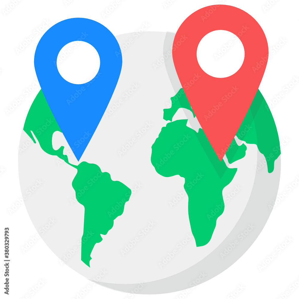 Global location vector, globe with pointers
Global location vector, globe with pointers