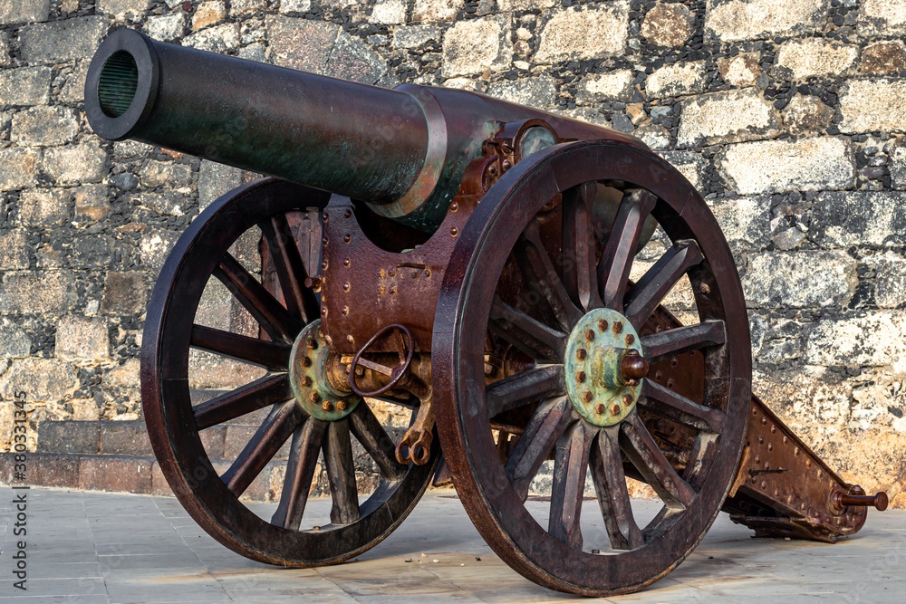 old metal cannon ready to fire