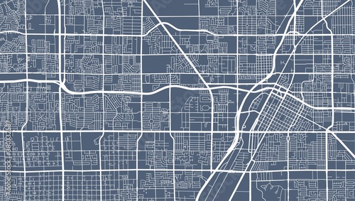 Canvas Print Detailed map of Las Vegas city, linear print map