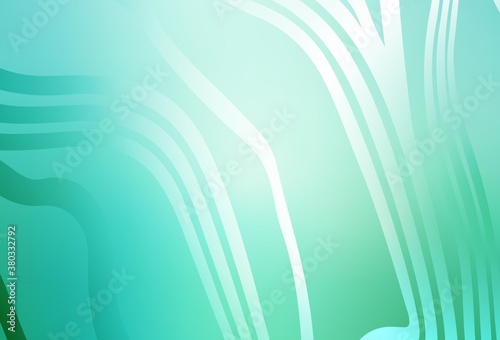 Light Green vector backdrop with curved lines.