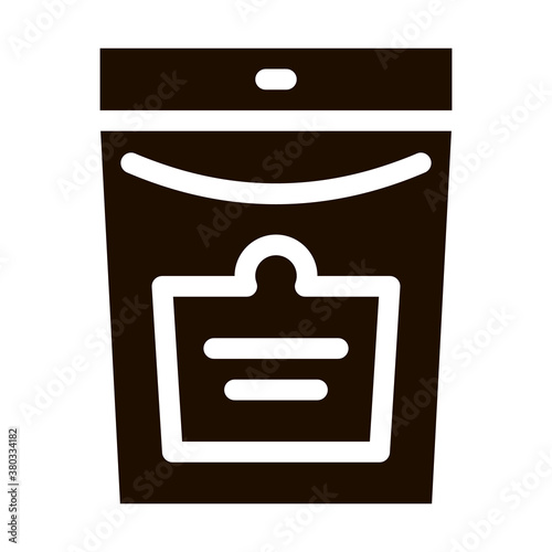 Bio Supplements Package Vector Icon. Balancers Muscle Sportsman Nutrition Package With Label Pictogram. Dietary Protein Ingredient, Bar Bodybuilding Contour Illustration