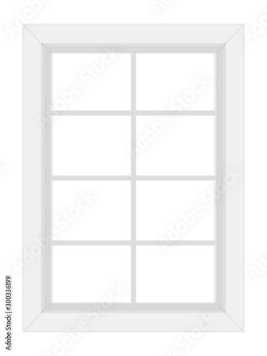 White window frame isolated on white background