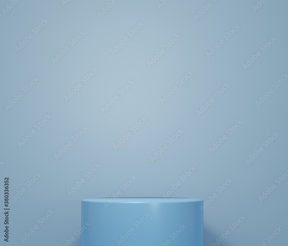 Cylinder podiums on blue background. Abstract pedestal scene with geometrical. Scene to show cosmetic products presentation. Mock up design empty space. Showcase,shopfront,display case,3d illustration Cylinder podiums on blue background. Abstract pedestal scene with geometrical. Scene to show cosmetic products presentation. Mock up design empty space. Showcase,shopfront,display case,3d illustration