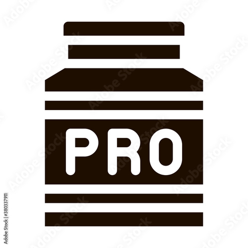 Bottle Pro Sport Nutrition Vector Icon. Bio Balancers Health Vitamin Sport Nutrition Pictogram. Dietary Protein Ingredient, Iso, Bar Bodybuilding Contour Illustration