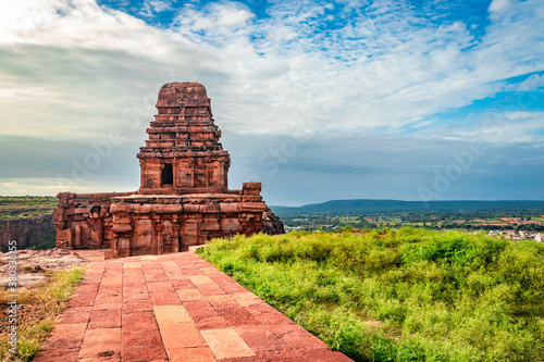 ancient stone art temple isolated with amazing sky