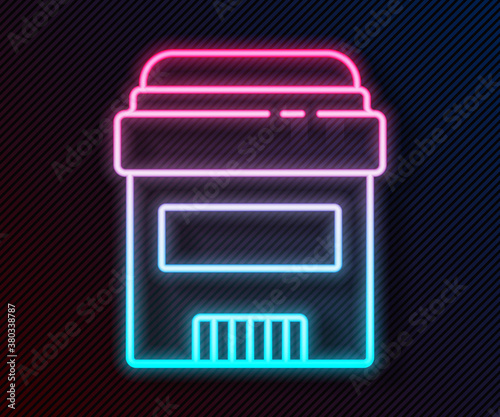 Glowing neon line Antiperspirant deodorant roll icon isolated on black background. Cosmetic for body hygiene. Vector.