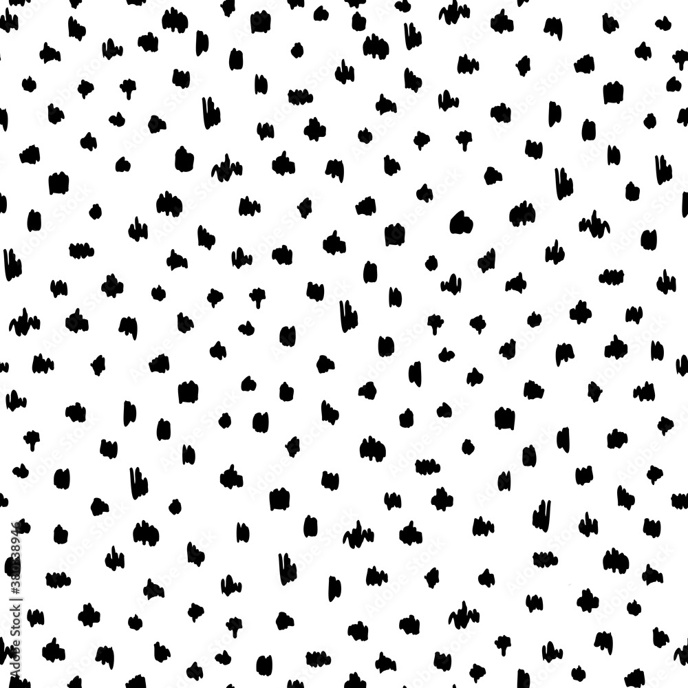 Trend Doodle style abstract hand drawn stars pattern. Simple black and white vector abstract seamless background. 