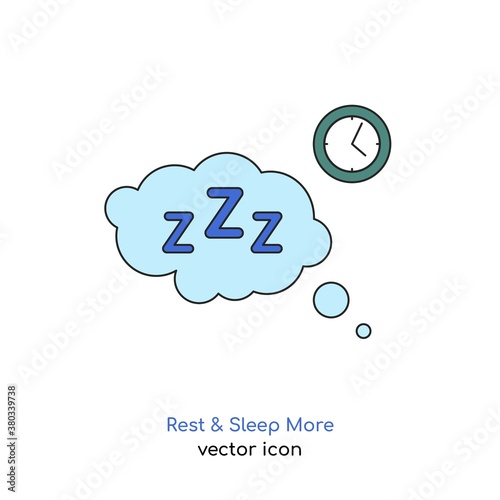 Rest and sleep more icon