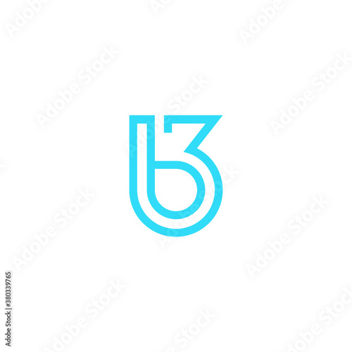 B logo B3 vector icon illustration