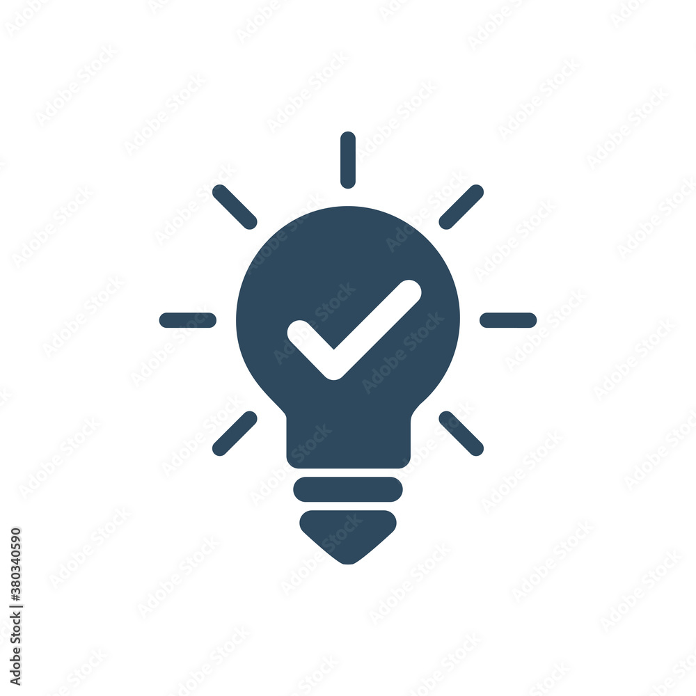 Check innovative idea icon. Creative idea sign Check innovative idea icon. Creative idea sign