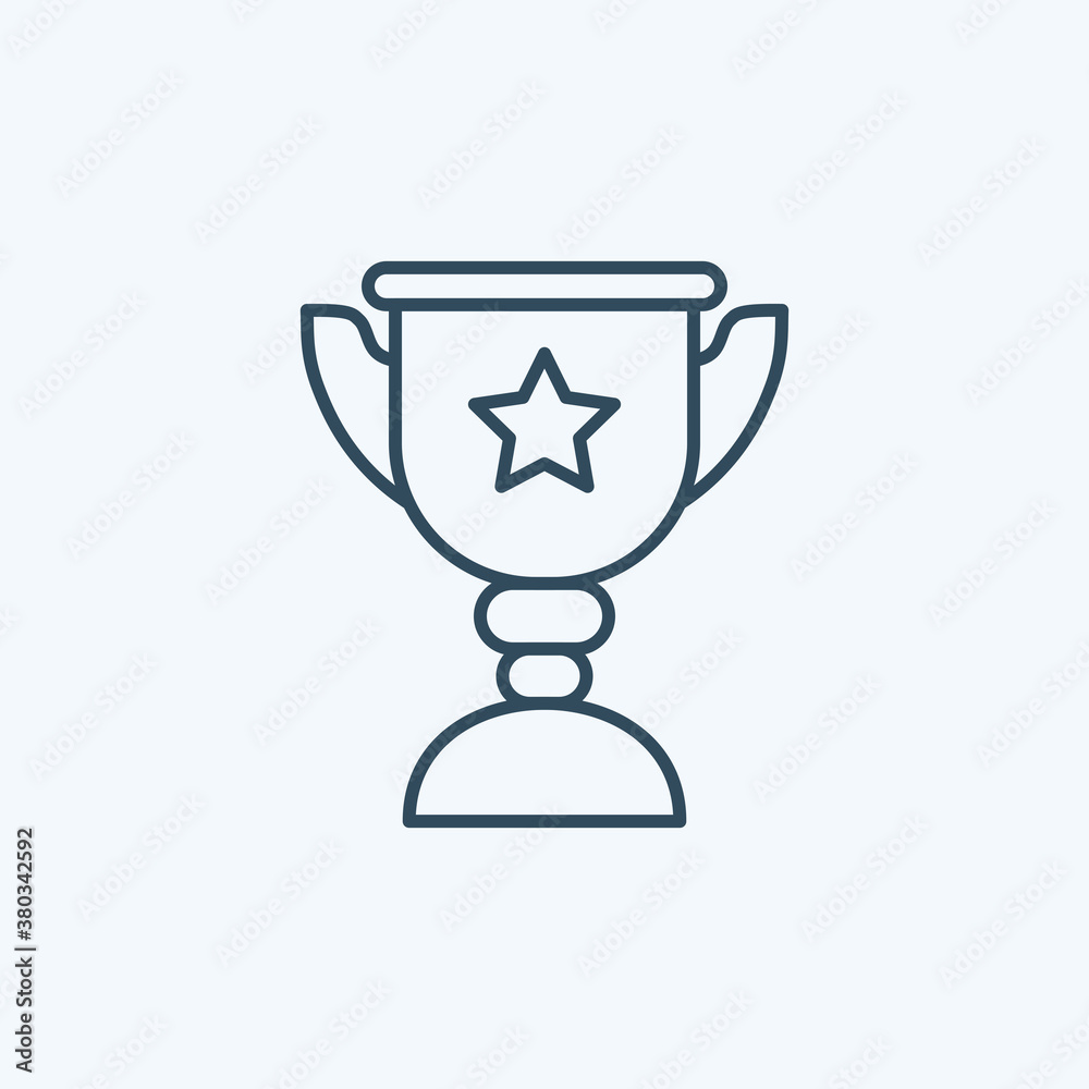 Award cup vector icon. Trophy sign. Champion's cup icon with star Award cup vector icon. Trophy sign. Champion's cup icon with star