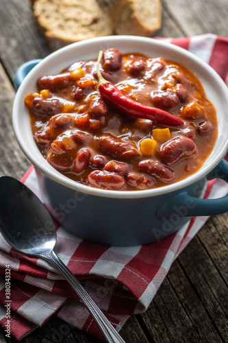 Chili con carne. Mexican food with beans.
