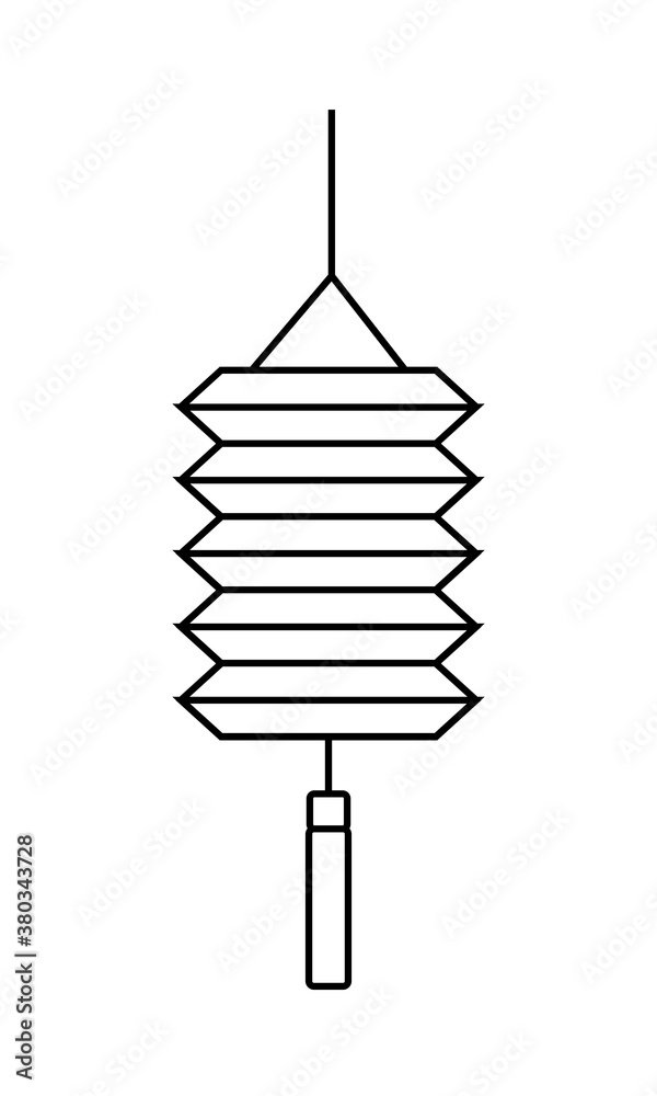 chinese paper lamp hanging line style icon chinese paper lamp hanging line style icon