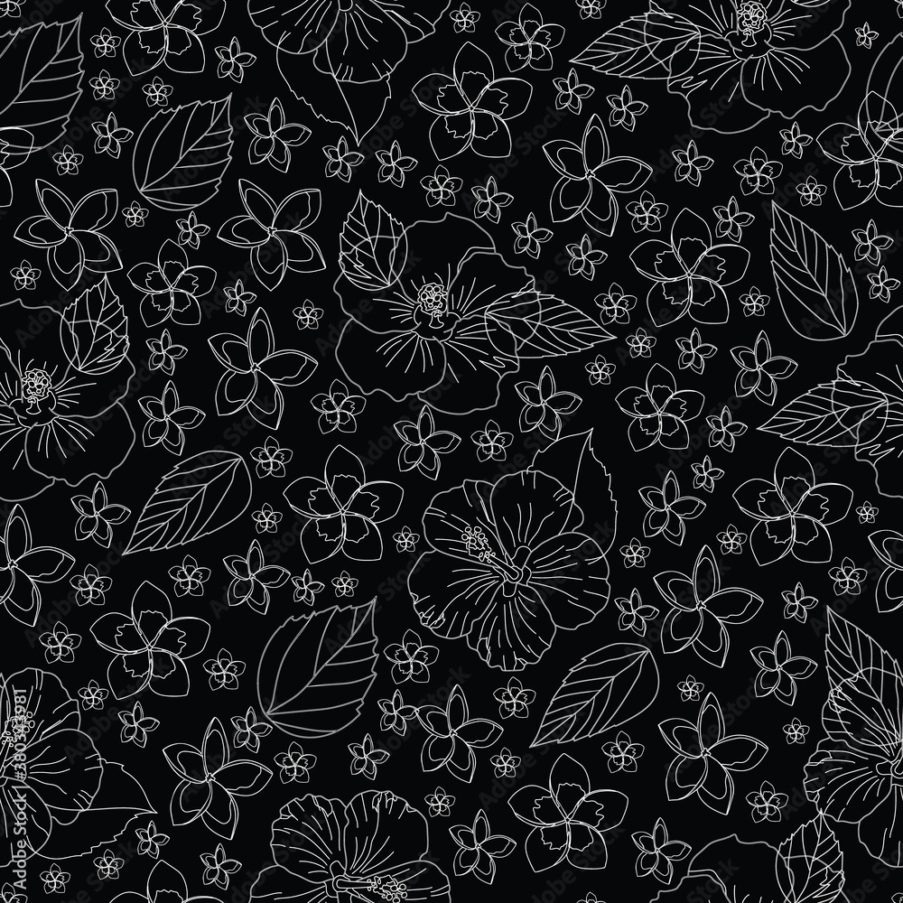 floral outline seamless pattern floral outline seamless pattern