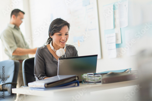 Two people working in office photo