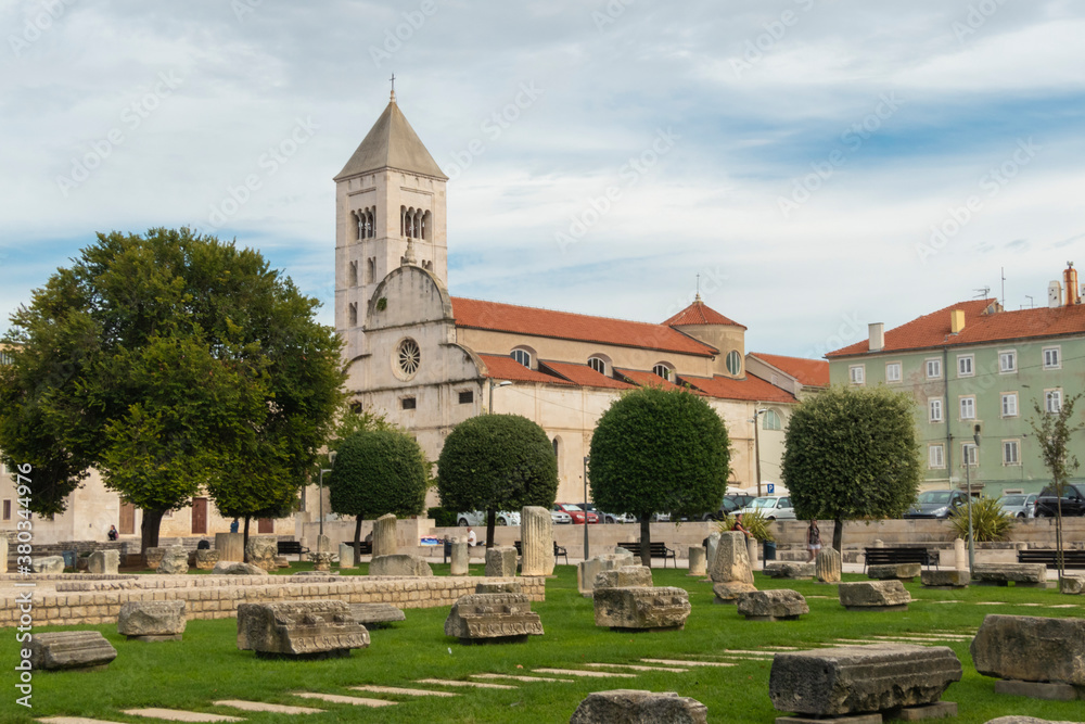 St. Mary's church located in the old city of Zadar opposite St. Donatus Church