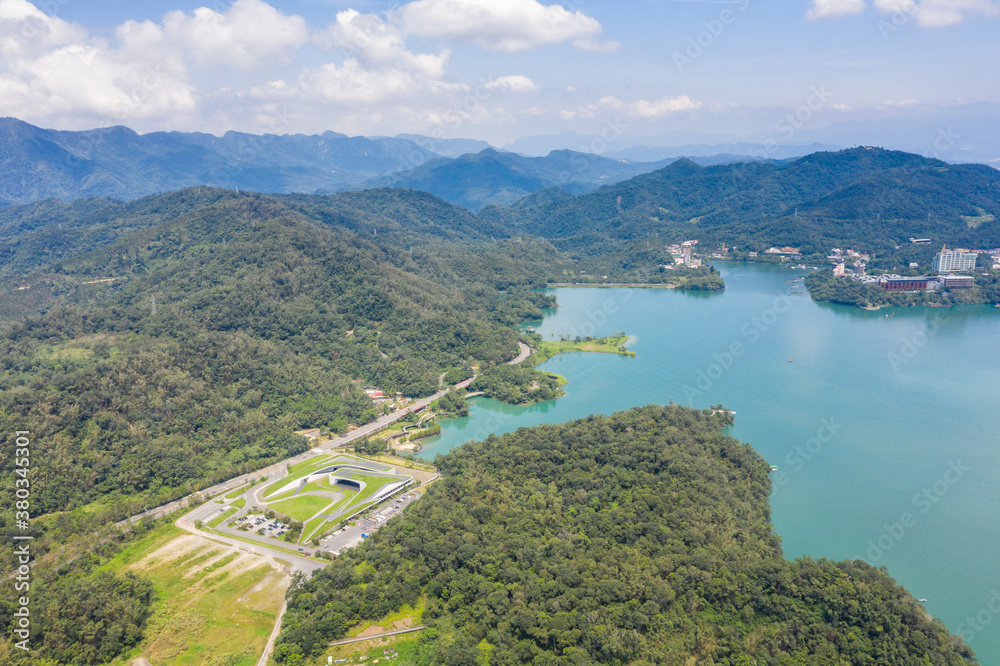 aerial landscape with famous Xiangshan Visitor Center