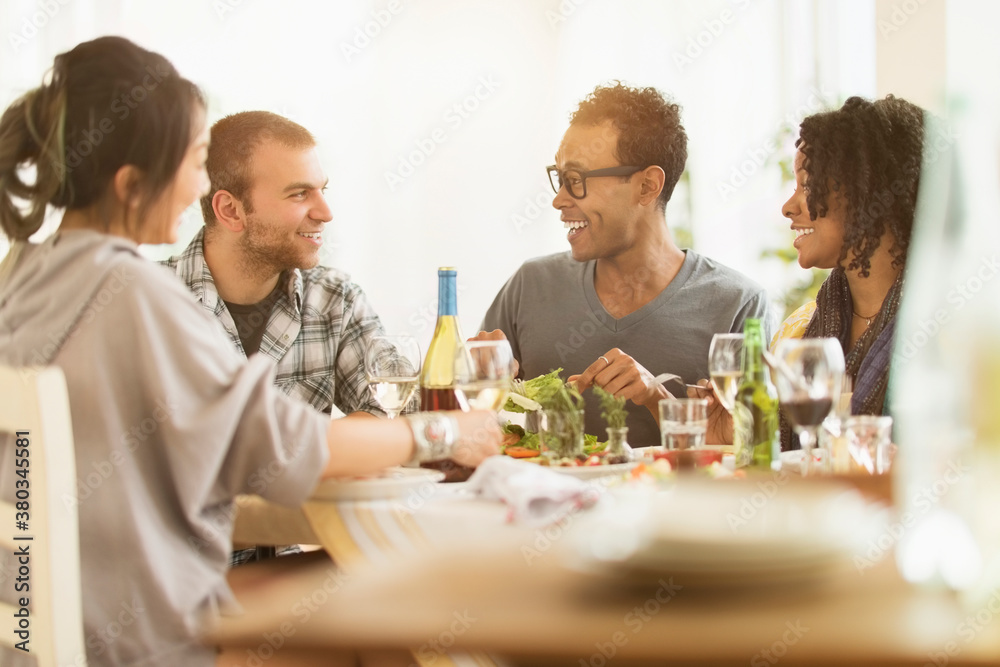 Group of friends enjoying dinner party Group of friends enjoying dinner party