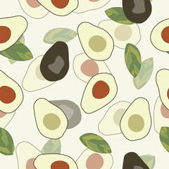 Acrylglasbilder Avocadomuster Avocado Muster Halbiert Ohne Kern  © NumediaPhoto