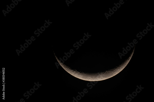 The moon on a black background And there is space to fill characters