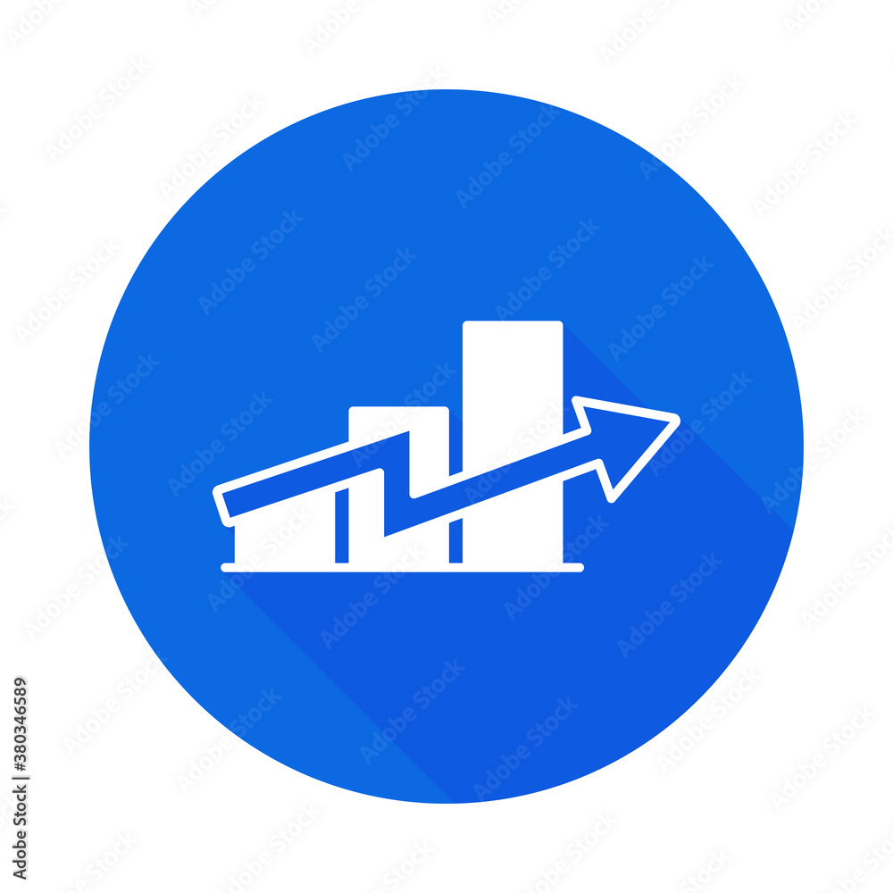 Growing bar graph icon. Increase icon. Growing bar graph icon. Increase icon.