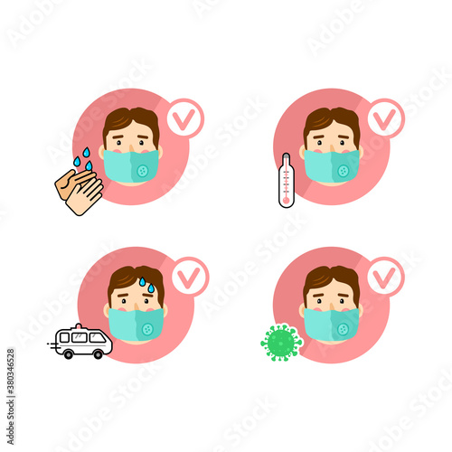 People in medical masks. Prevention of infectious diseases. Coronovirus alert. Vector illustration for design. Isolated vector illustration